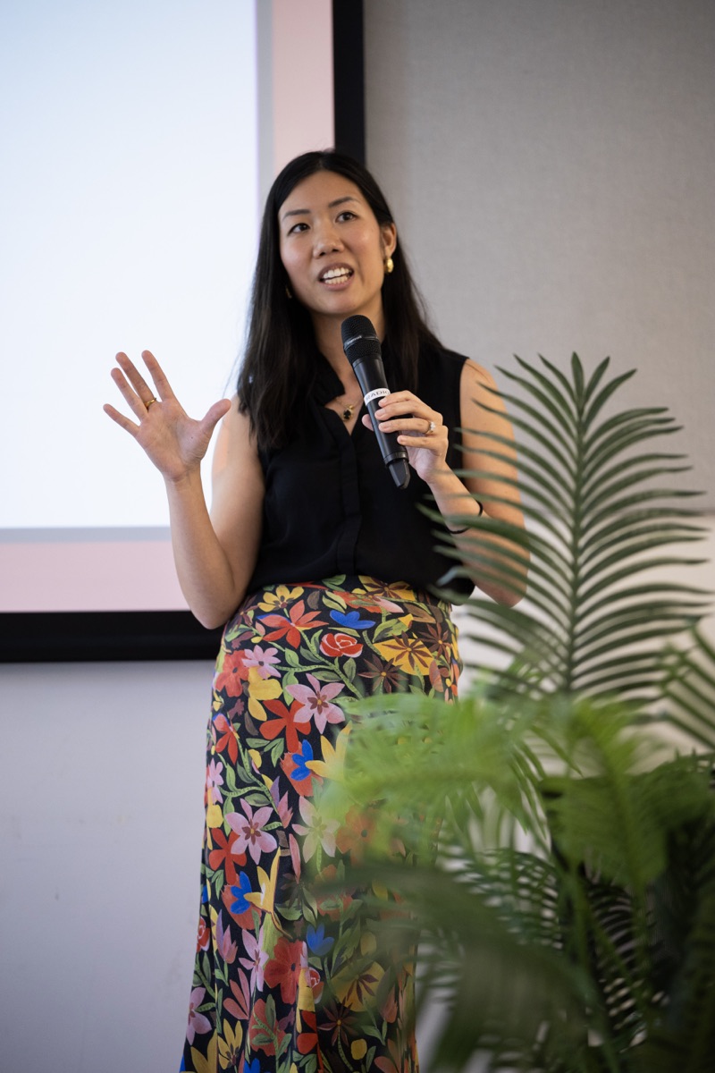 Winnie Wu speaking at a Clinic Project event